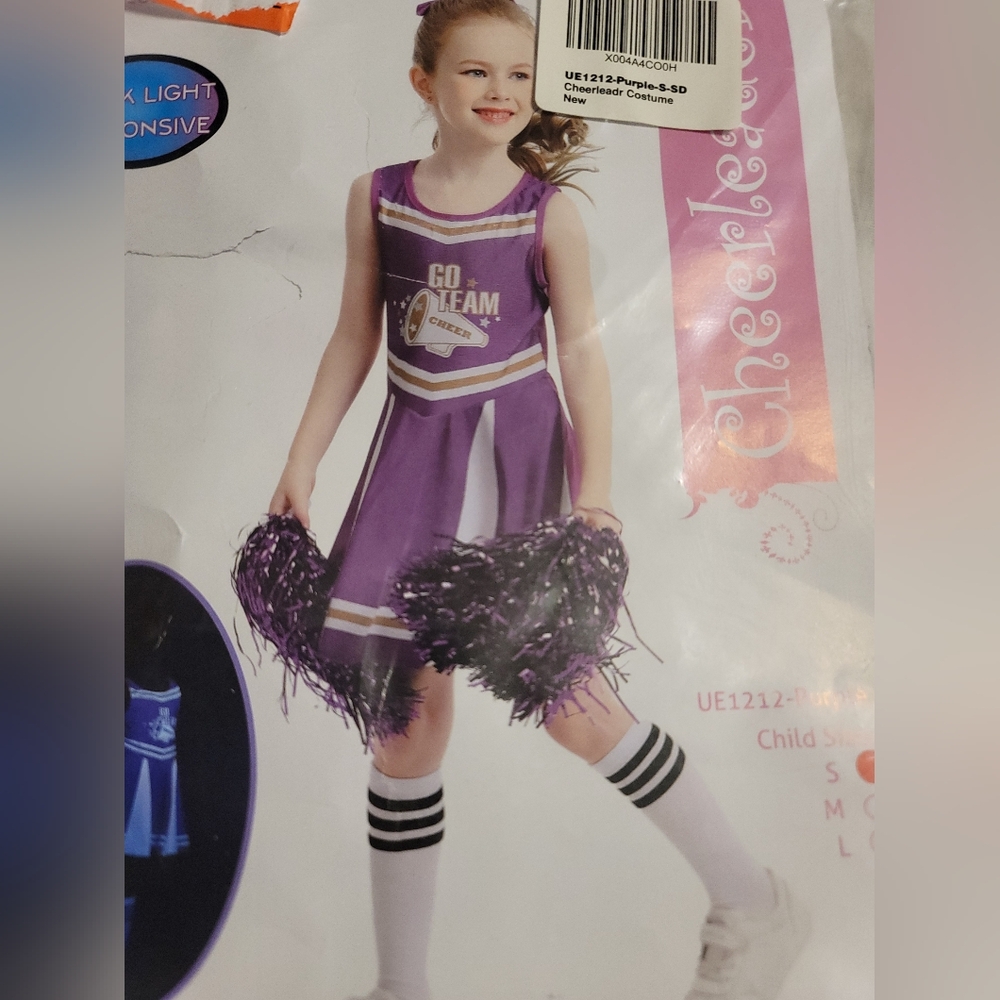 Nwt Cheerleader Set.  NO POM POM included. Dress Socks Bow Only Girls Small